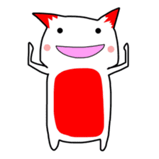 Cute cat red and white sticker #8544941
