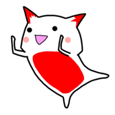 Cute cat red and white sticker #8544942