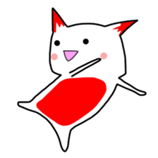 Cute cat red and white sticker #8544943