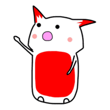 Cute cat red and white sticker #8544944