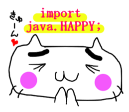 java lovers of eyebrows cat sticker #8545971