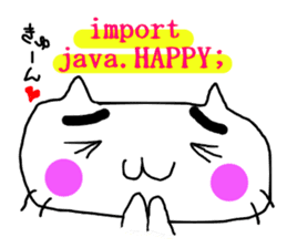 java lovers of eyebrows cat sticker #8545971