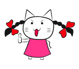 pigtails cat girl sticker #8546549