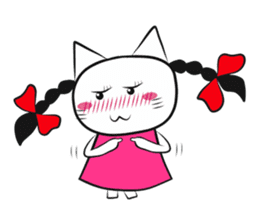 pigtails cat girl sticker #8546550