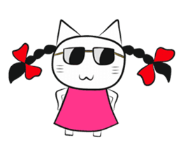 pigtails cat girl sticker #8546551