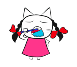 pigtails cat girl sticker #8546556