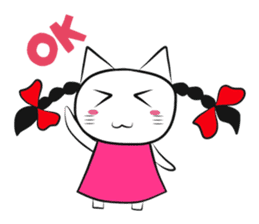 pigtails cat girl sticker #8546559