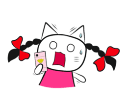 pigtails cat girl sticker #8546563