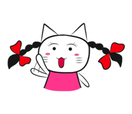 pigtails cat girl sticker #8546565
