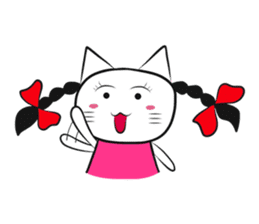 pigtails cat girl sticker #8546565