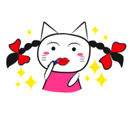 pigtails cat girl sticker #8546579