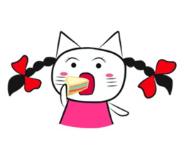 pigtails cat girl sticker #8546580