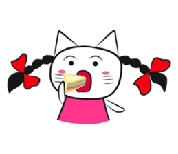 pigtails cat girl sticker #8546580