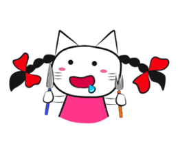 pigtails cat girl sticker #8546581