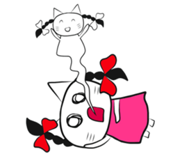 pigtails cat girl sticker #8546583