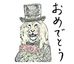 Grumpy Lion Gentleman sticker #8547881