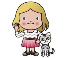 EMA and AMERI (A Girl and Her Cat) sticker #8551210
