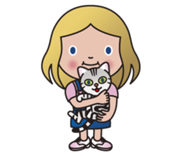 EMA and AMERI (A Girl and Her Cat) sticker #8551213