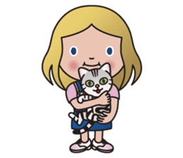 EMA and AMERI (A Girl and Her Cat) sticker #8551213