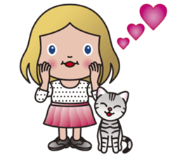 EMA and AMERI (A Girl and Her Cat) sticker #8551214