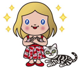 EMA and AMERI (A Girl and Her Cat) sticker #8551215