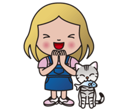 EMA and AMERI (A Girl and Her Cat) sticker #8551217