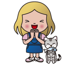 EMA and AMERI (A Girl and Her Cat) sticker #8551217