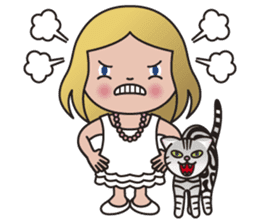 EMA and AMERI (A Girl and Her Cat) sticker #8551220