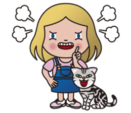 EMA and AMERI (A Girl and Her Cat) sticker #8551221