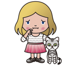 EMA and AMERI (A Girl and Her Cat) sticker #8551222