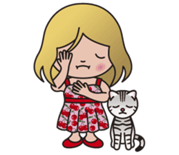 EMA and AMERI (A Girl and Her Cat) sticker #8551223