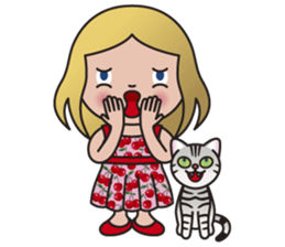 EMA and AMERI (A Girl and Her Cat) sticker #8551227