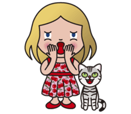 EMA and AMERI (A Girl and Her Cat) sticker #8551227