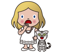 EMA and AMERI (A Girl and Her Cat) sticker #8551228