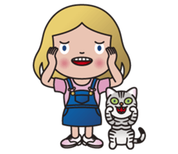 EMA and AMERI (A Girl and Her Cat) sticker #8551229