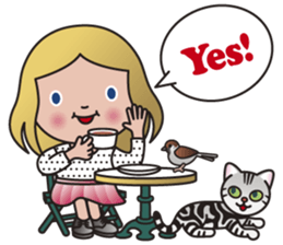 EMA and AMERI (A Girl and Her Cat) sticker #8551230