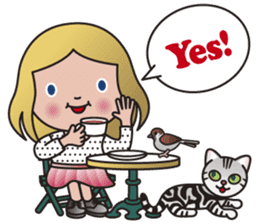 EMA and AMERI (A Girl and Her Cat) sticker #8551230