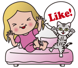 EMA and AMERI (A Girl and Her Cat) sticker #8551234