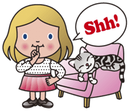 EMA and AMERI (A Girl and Her Cat) sticker #8551236