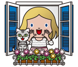 EMA and AMERI (A Girl and Her Cat) sticker #8551240