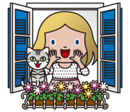 EMA and AMERI (A Girl and Her Cat) sticker #8551240