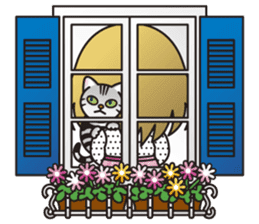 EMA and AMERI (A Girl and Her Cat) sticker #8551241