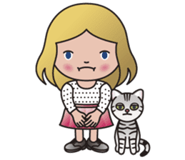EMA and AMERI (A Girl and Her Cat) sticker #8551242