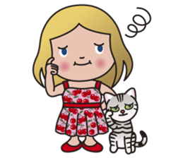 EMA and AMERI (A Girl and Her Cat) sticker #8551243