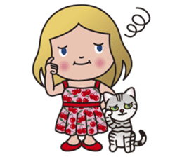 EMA and AMERI (A Girl and Her Cat) sticker #8551243