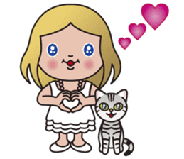EMA and AMERI (A Girl and Her Cat) sticker #8551244