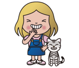 EMA and AMERI (A Girl and Her Cat) sticker #8551245