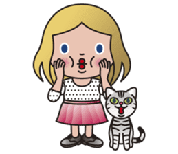EMA and AMERI (A Girl and Her Cat) sticker #8551246