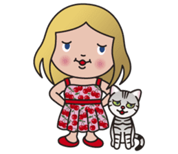 EMA and AMERI (A Girl and Her Cat) sticker #8551247