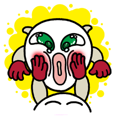 White circle No.2 Green eyes.